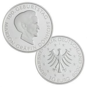 BRD 10 Euro 2009 100. Geburtstag von Marion Gräfin Dönhoff (1909–2002)