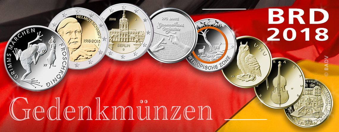 Neue deutsche Münzen 2018 – BRD Gedenkmünzen und Ausgabeprogramm 2018