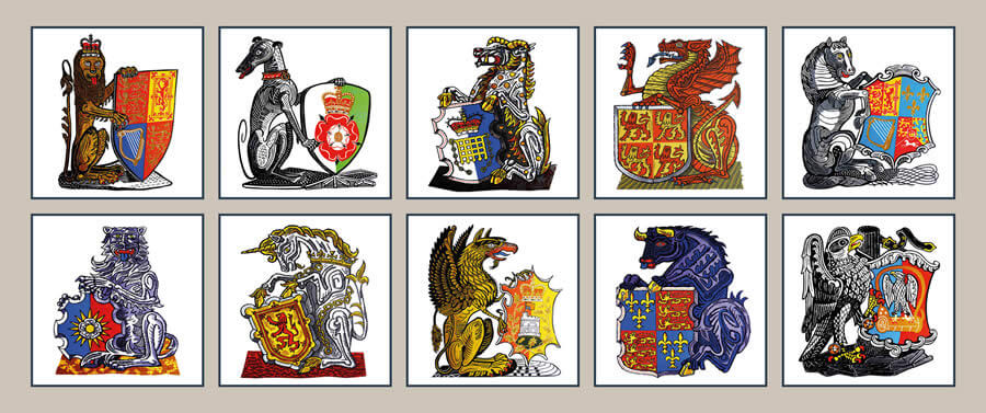 Die 10 "Queen's Beasts" - Quelle: http://www.royalmint.com