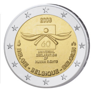 Belgien 2 Euro-Gedenkmünze 2008 60 Jahre Menschenrechte