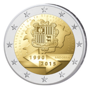 Andorra 2 Euro-Gedenkmünze 2015 – 25. Jahrestag der Zollunion mit der EU