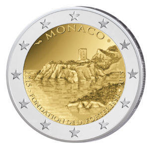 Monaco 2 Euro-Gedenkmünze 2015 - 800 Jahre Bau des ersten Schlosses auf dem Felsen von Monaco