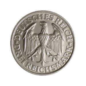 Wertseite de Silbermünze 3 Reichsmark 1928 Weimarer Republik 1.000 Jahre Dinkelsbühl