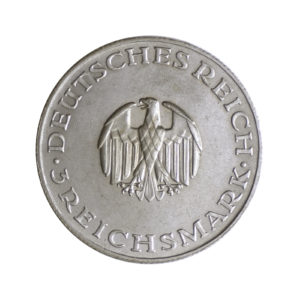 Wertseite de Silbermünze 3 Reichsmark 1929 Weimarer Republik 200. Geburtstag Gotthold Ephraim Lessing