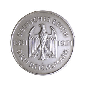 Wertseite der Münze 3 Reichsmark 1931 Weimarer Republik 100. Todestag des Freiherrn vom und zum Stein