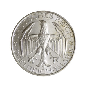 Wertseite de Silbermünze 3 Reichsmark 1929 Weimarer Republik Vereinigung Waldecks mit Preußen