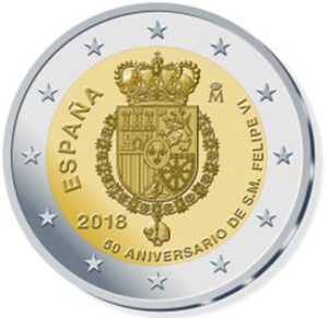 Spanien 2 Euro-Gedenkmünze 2018 „50. Geburtstag König Felipe VI.“