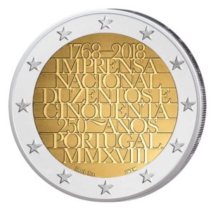 Portugal 2 Euro Gedenkmünze 2018 „250 Jahre Nationale Druckerei“