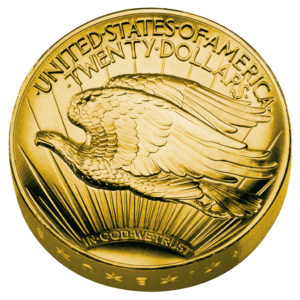 Wertseite der Goldmünze 20 Dollars USA 2009 Ultra High Relief Gold Double Eagle