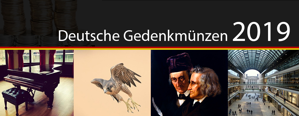 Deutsche Gedenkmünzen 2019 – Motive, Informationen, Münzen-Ausgabeprogramm 2019 der Bundesrepublik