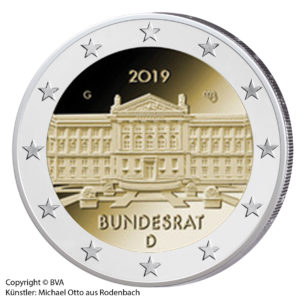 2 Euro 2019 "Bundesländer-Serie: 70 Jahre Bundesrat", Copyright BVA, Künstler Michael Otto, Rodenbach