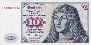 Vorderseite des Scheins 10 Mark Deutschland 1980, Albrecht Dürer oder Anton Neupauer