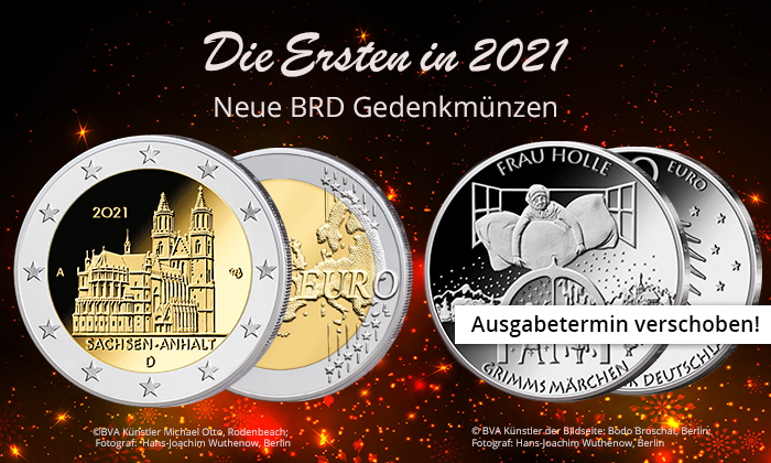 Die Ersten in 2021 – neue deutsche Gedenkmünzen zum Jahresbeginn