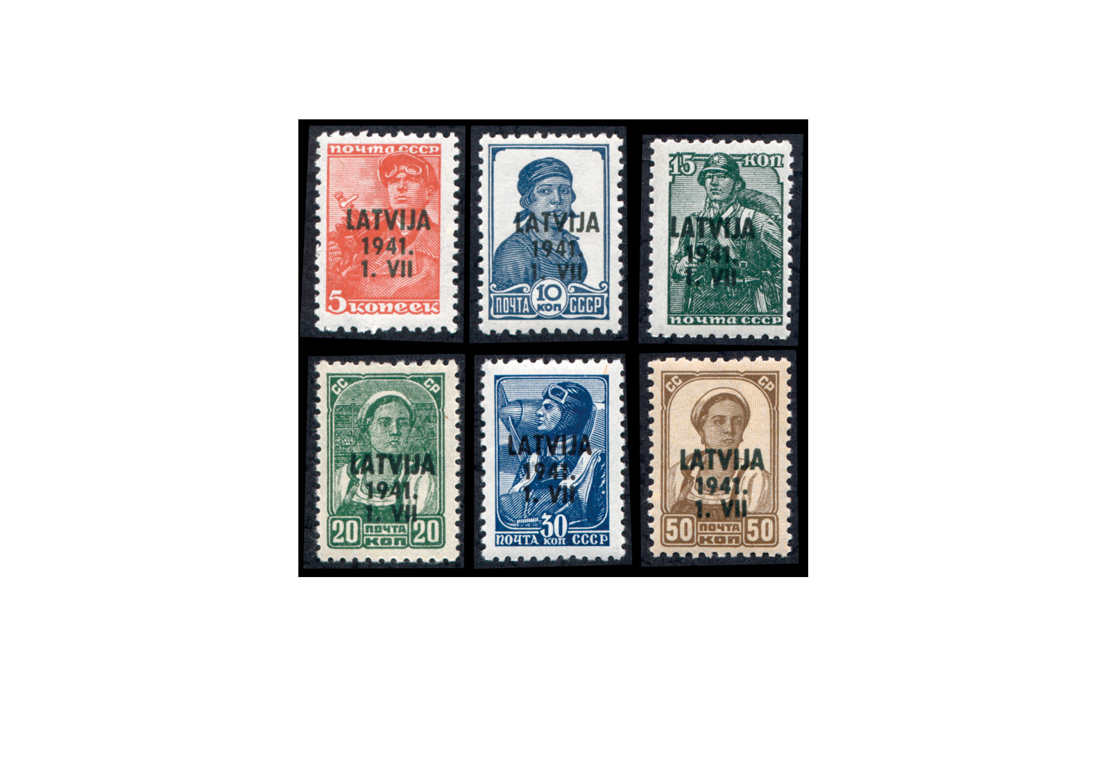 Lettland Mi.Nr. 1/6 gest.