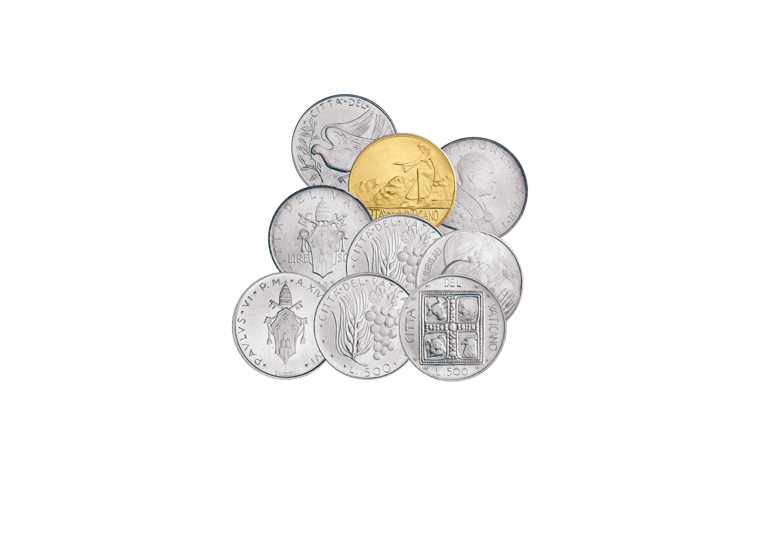 Kursmünzensätze 1963-1978 Vatikan mit Paul VI.