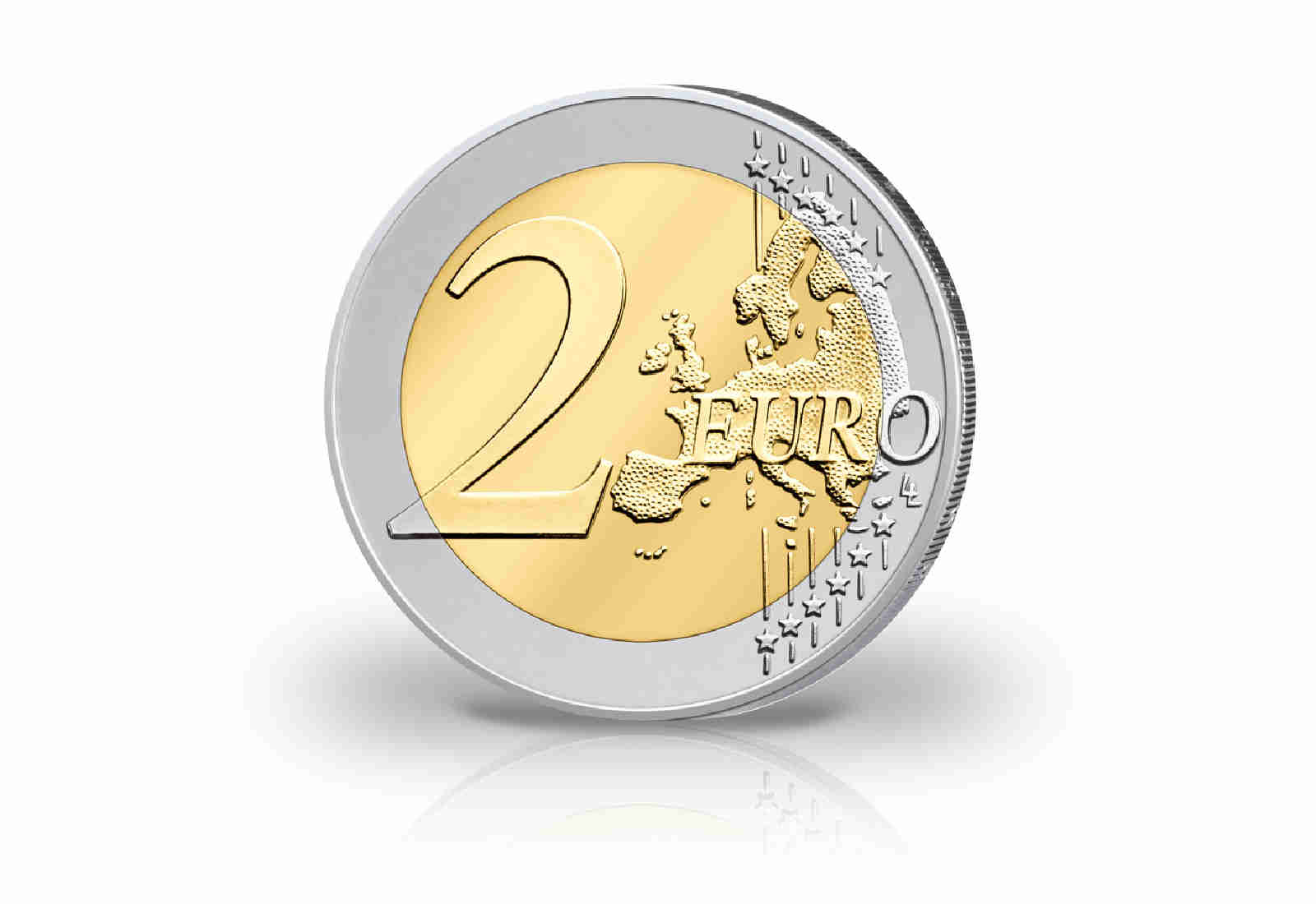 2 Euro mit Farbapplikation Ostern Küken