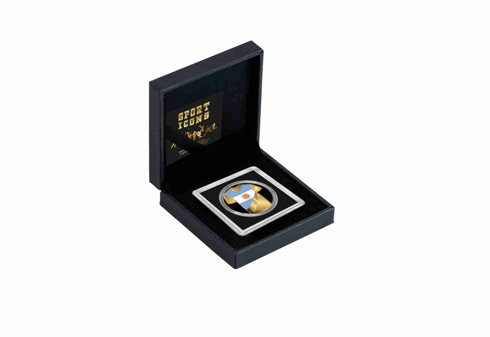 Goldmünze Motiv "Trikot Argentinien" 999/1000 Gold im Geschenketui