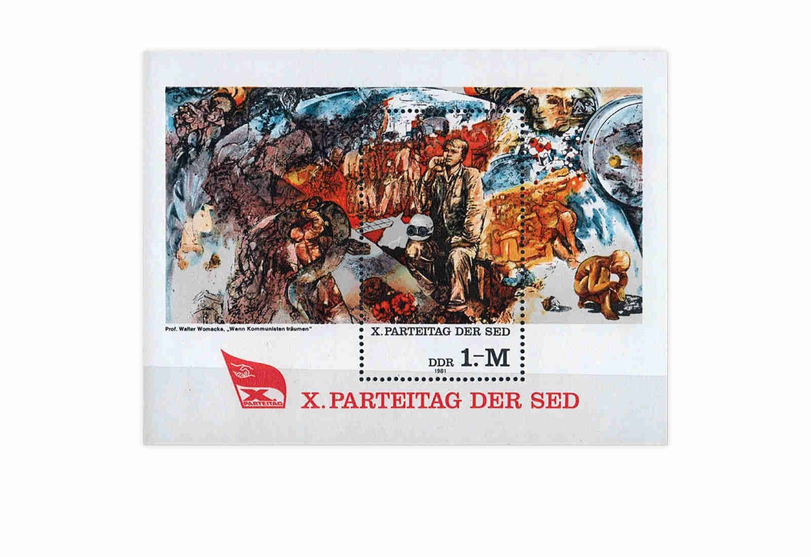 DDR Block 63 X. Parteitag der SED 1981 gestempelt