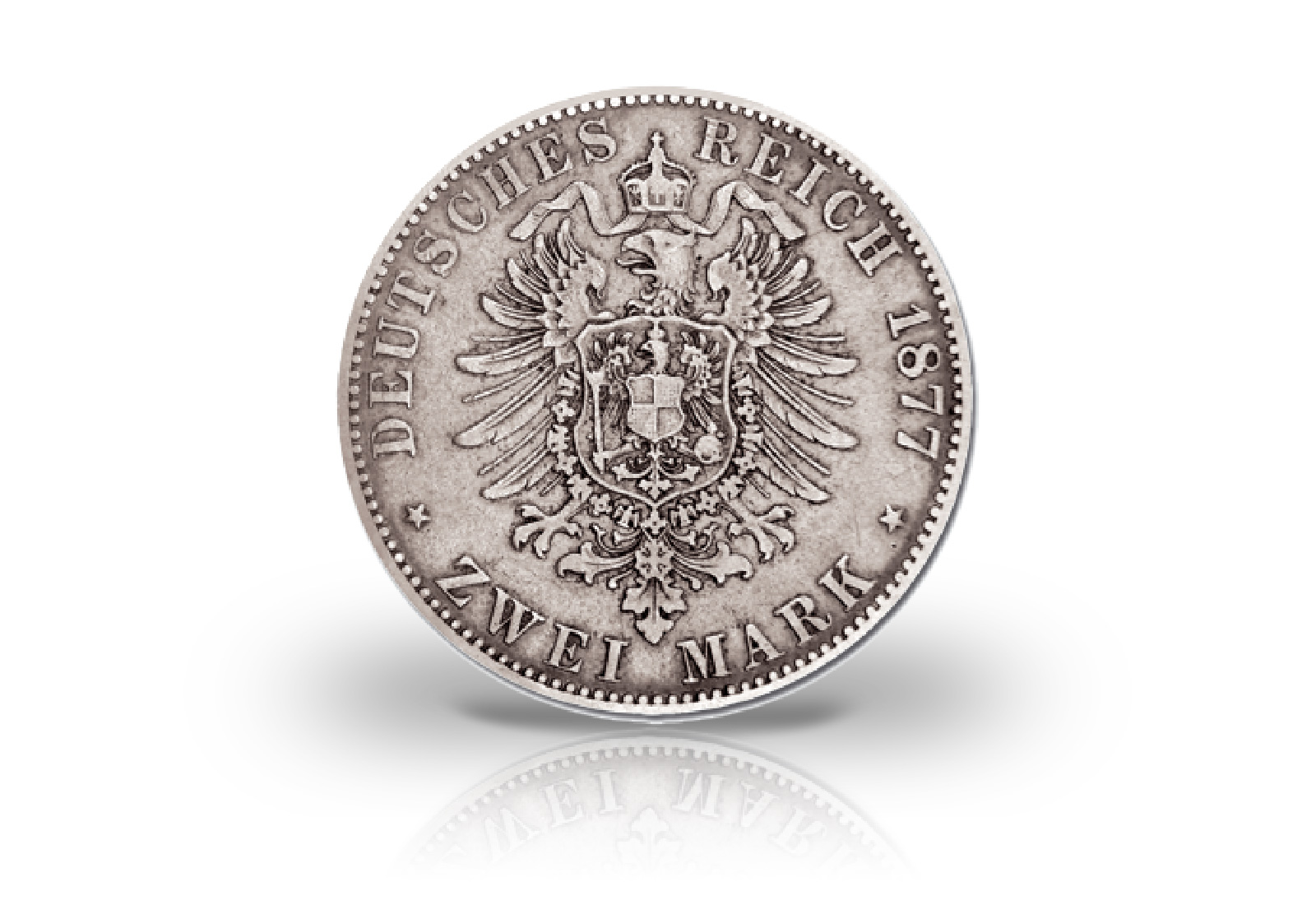 2 Mark 1876-1888 Deutsches Kaiserreich Sachsen König Albert Jaeger-Nr. 121