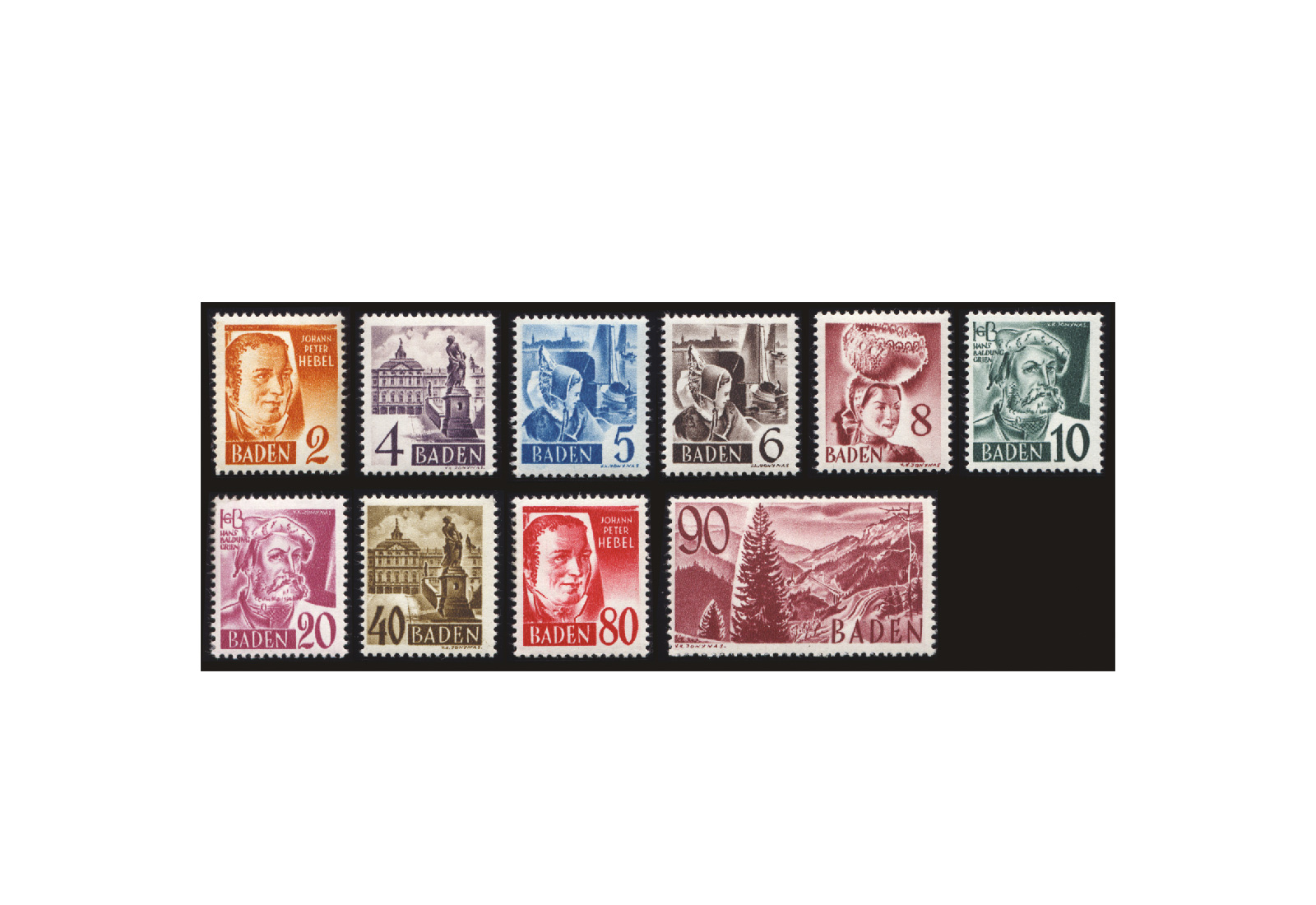 Baden Mi.Nr. 28/37 postfrisch