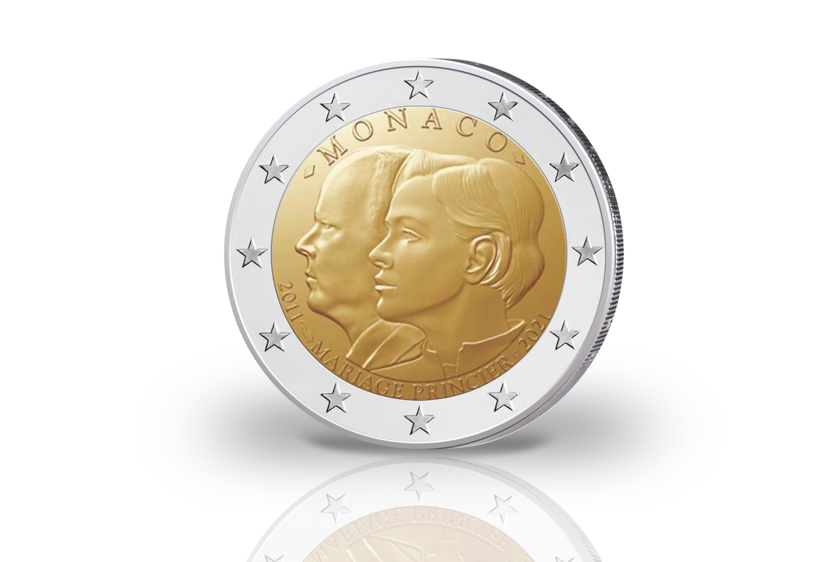 2 Euro 2021 Monaco 10. Hochzeitstag von Charlene und Albert PP