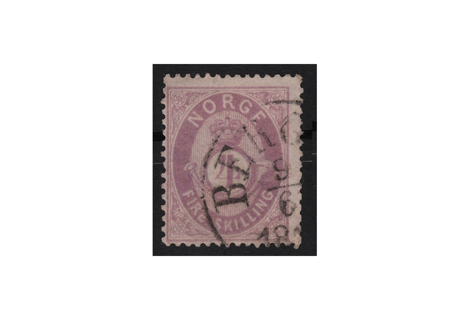 Norwegen Freimarke: Posthorn 1872 NOR Michel Nr. 19 gestempelt