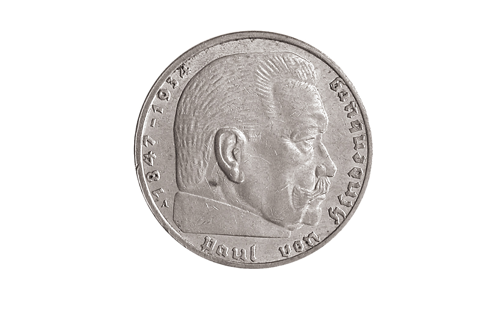 2 Reichsmark 1936 Drittes Reich Hindenburg Prägestätte G Jaeger-Nr. 366