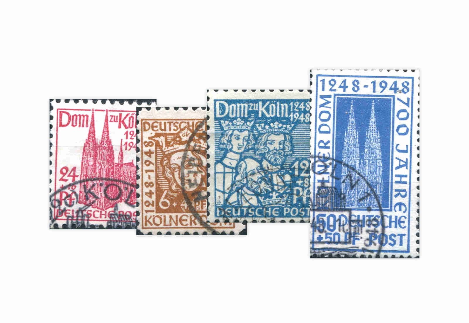 Bizone Michel-Nr. 69/72 gestempelt Kölner Dom