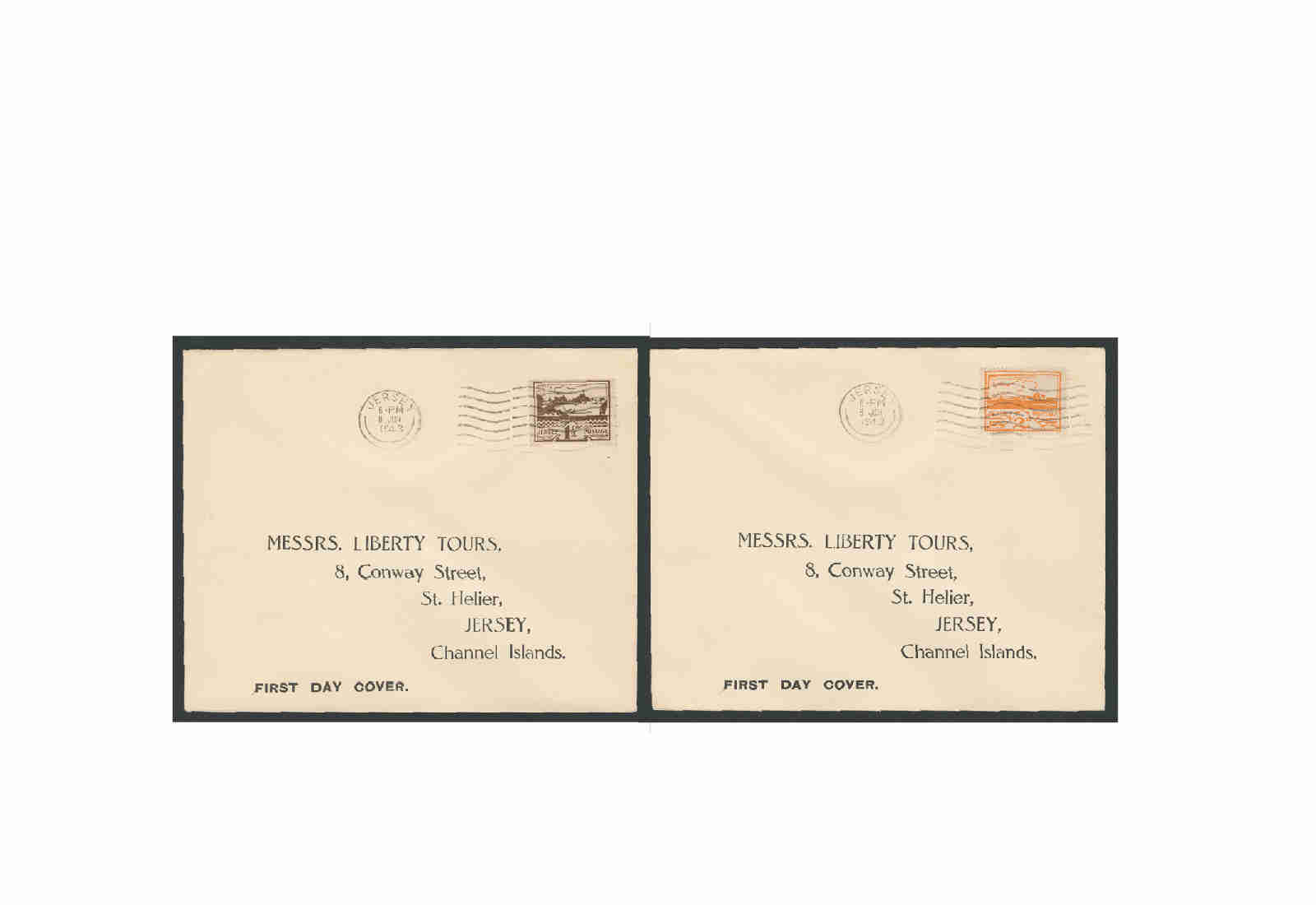 Briefmarken Deutsches Reich Jersey II. Weltkrieg 1943 Michel-Nr. 5/6 gestempelt