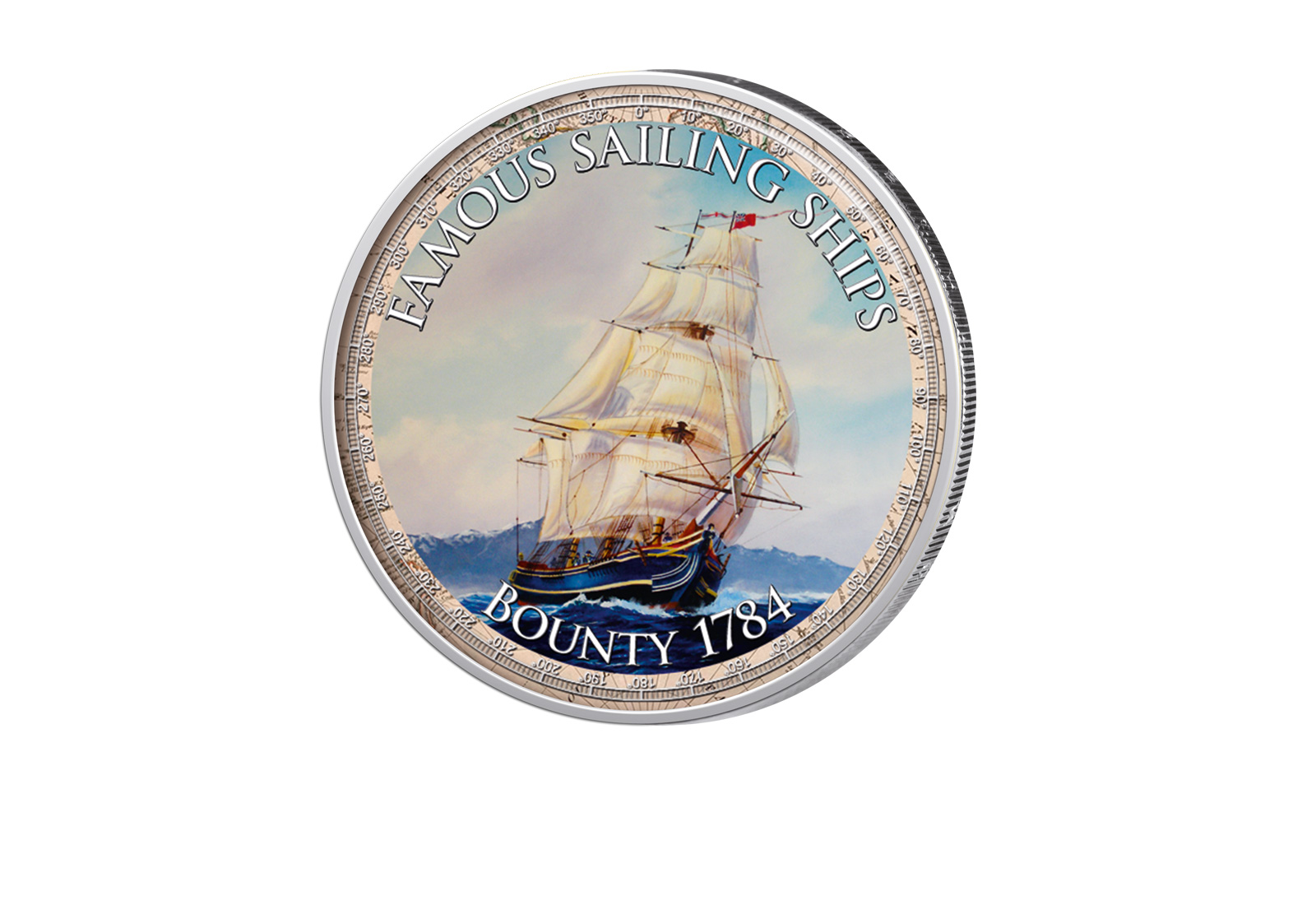 2 Euro mit Farbapplikation Bounty 1784 Berühmte Segelschiffe