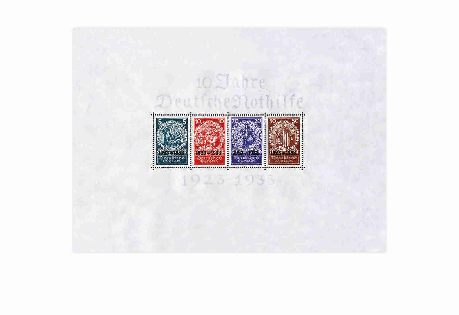 Briefmarken Faksimile Deutsches Reich Nothilfe 1933 Block 2