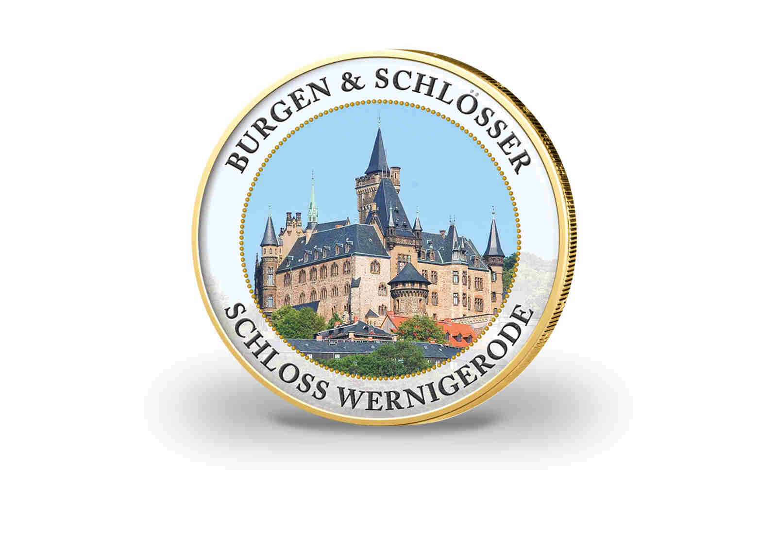 2 Euro vergoldet Burgen und Schlösser - Wernigerode mit Farbmotiv