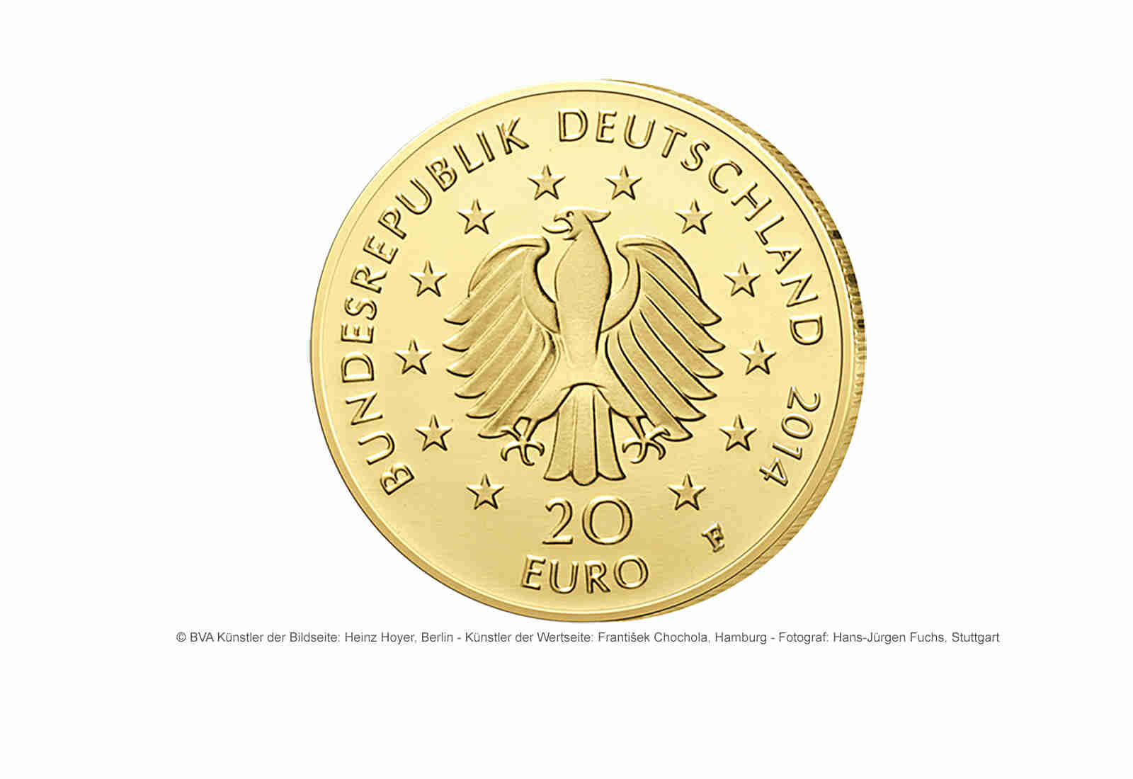 20 Euro Goldmünze 2014 Deutschland Kastanie Prägestätte unserer Wahl