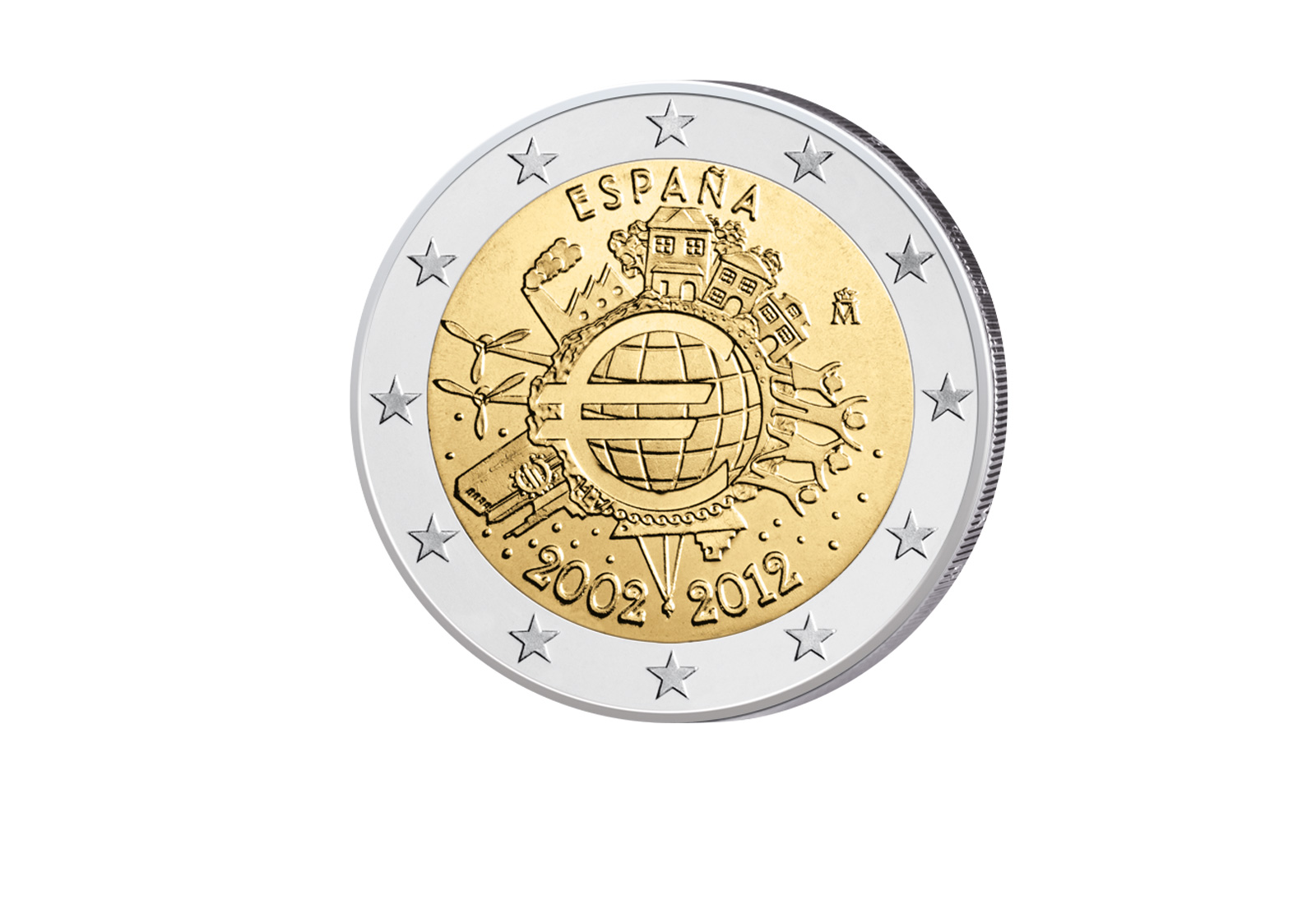 2 Euro 2012 Spanien 10 Jahre Bargeld