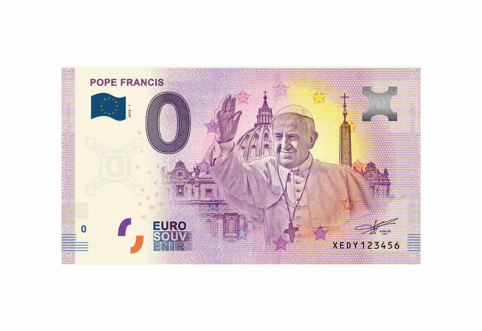 Papst Franziskus Blister - Karte inkl. Münze, Briefmarke und Banknote