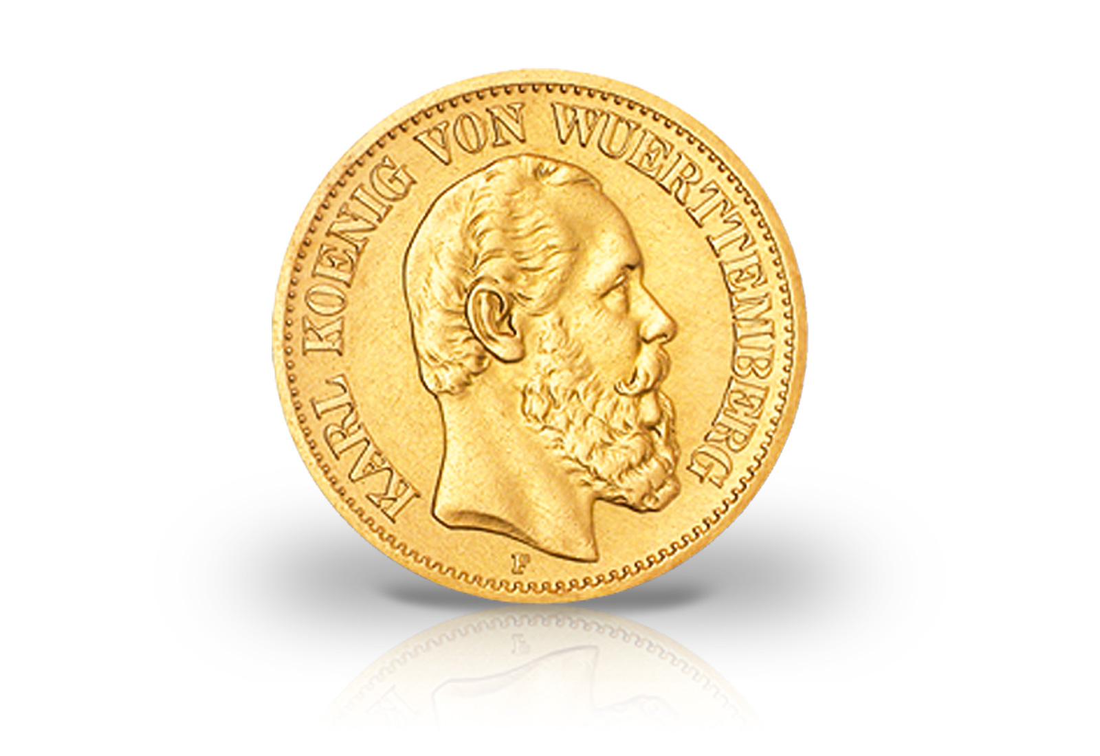 10 Mark Goldmünze 1873 Deutsches Kaiserreich Württemberg König Karl Jaeger-Nr. 289