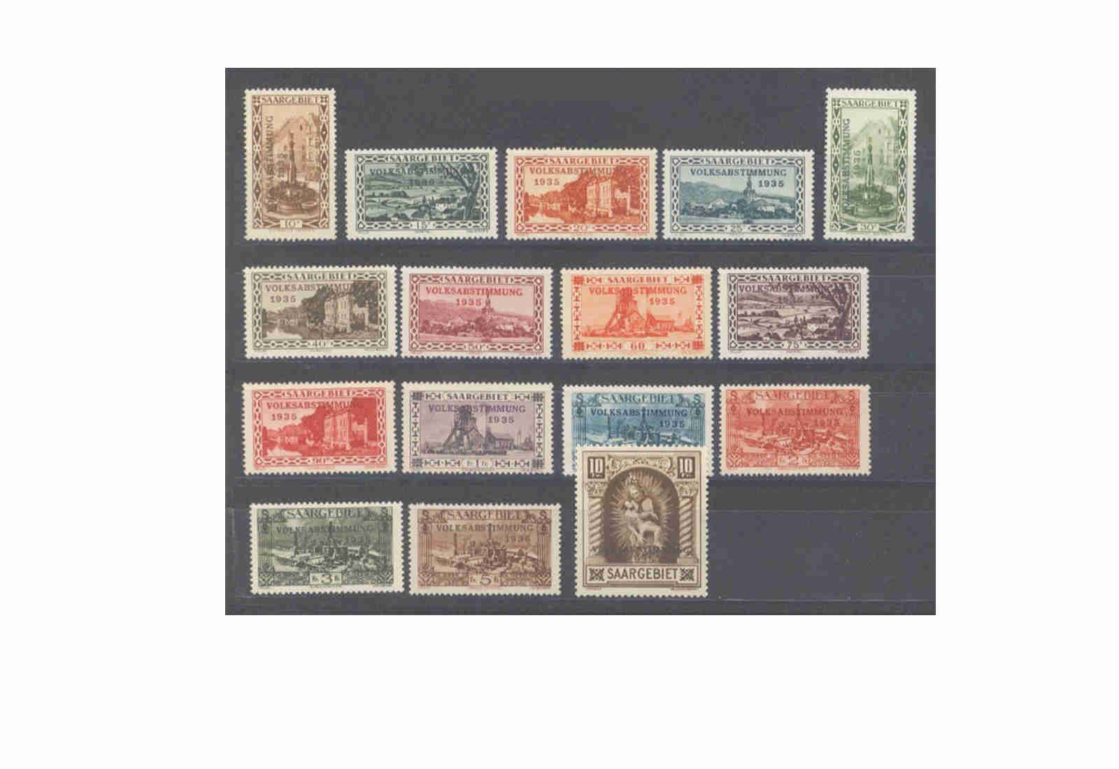 Briefmarke Saar 179/194 gestempelt