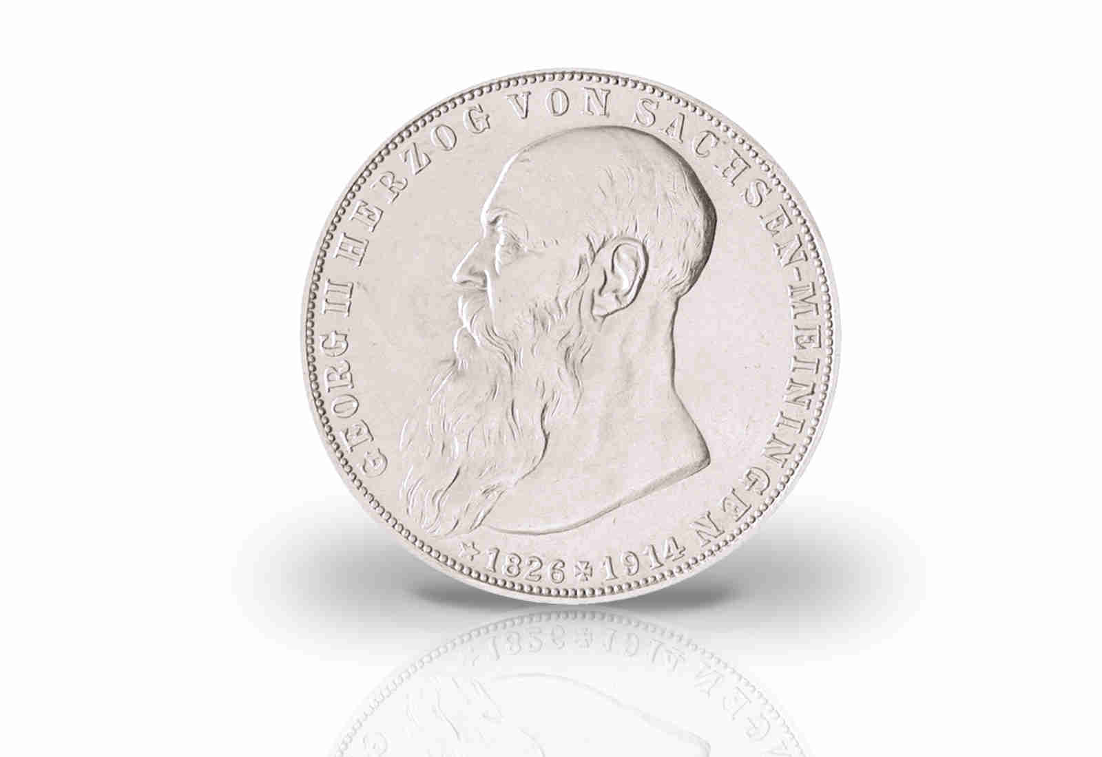 2 Mark 1915 Deutsches Kaiserreich Sachsen Meiningen Herzog Georg II. Jaeger-Nr. 154
