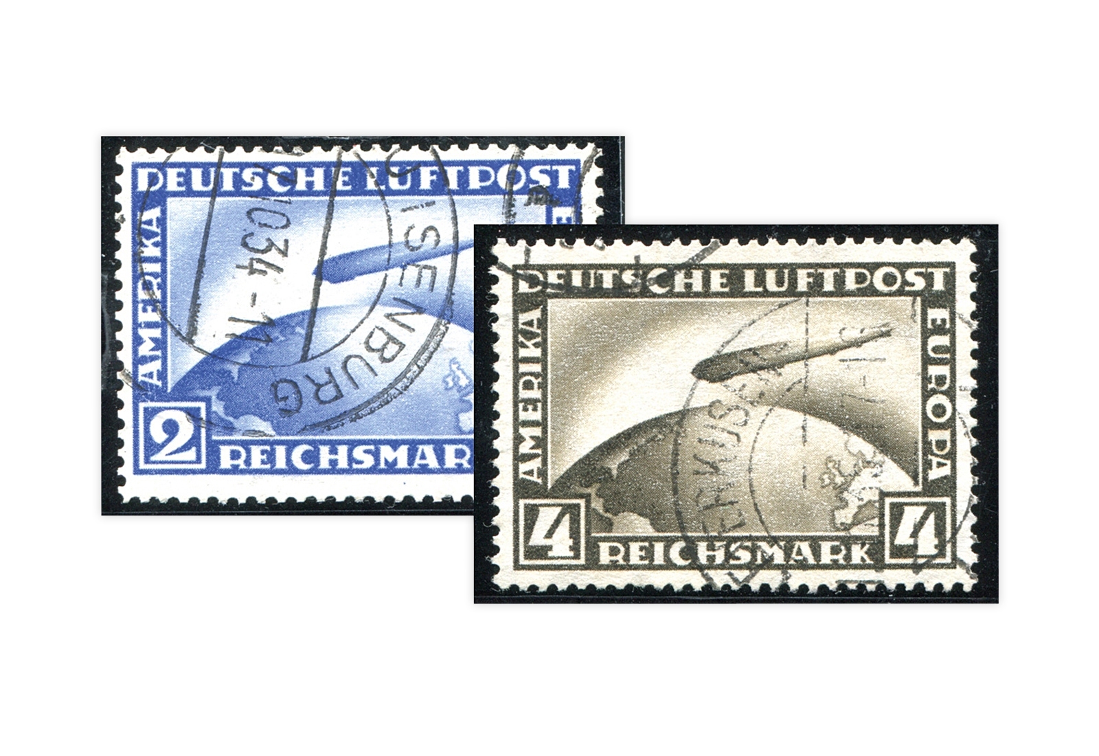 Briefmarken Deutsches Reich Flugpostmarken 1928 Michel-Nr. 423/424 gestempelt