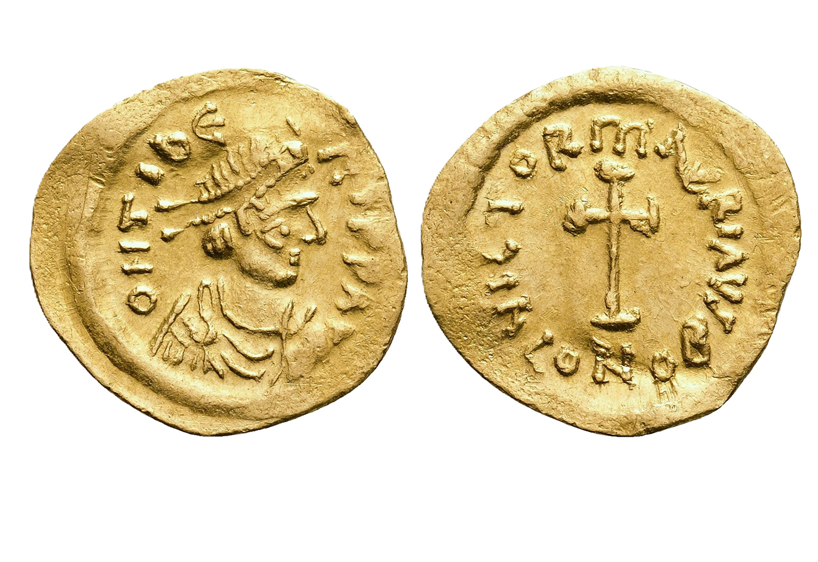BYZANZ Mauricius Tiberius 582 -602 n.Chr. Gold Tremissis