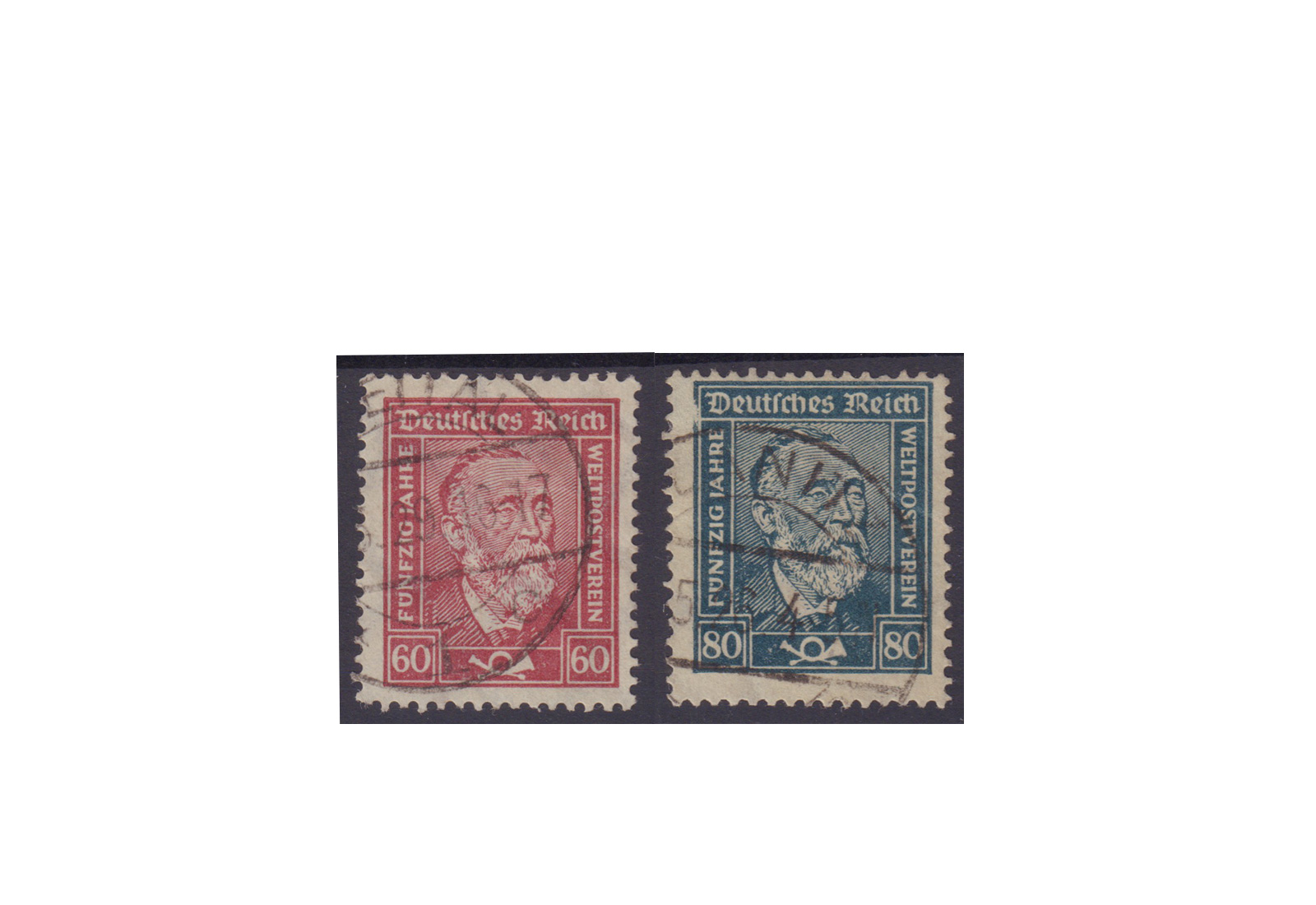 Briefmarken Deutsches Reich Heinrich v. Stephan 1924 Michel-Nr. 362/363 gestempelt
