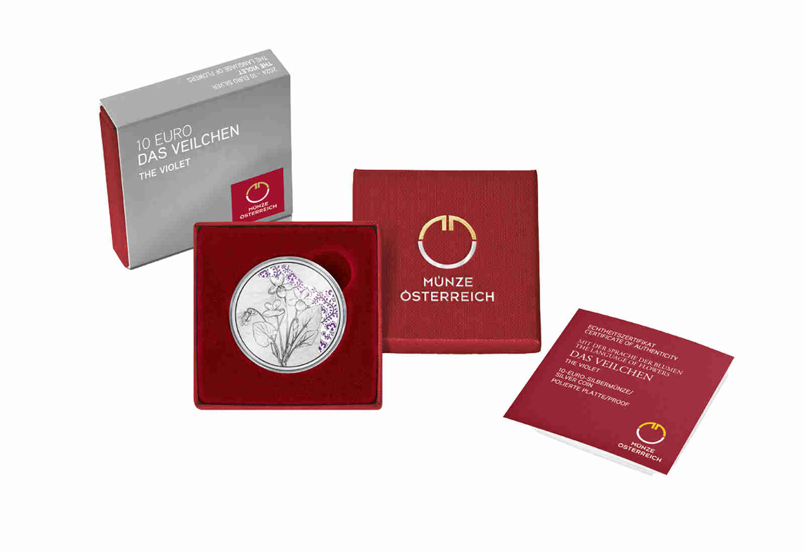 10 Euro Silbermünze 2024 Österreich Veilchen PP