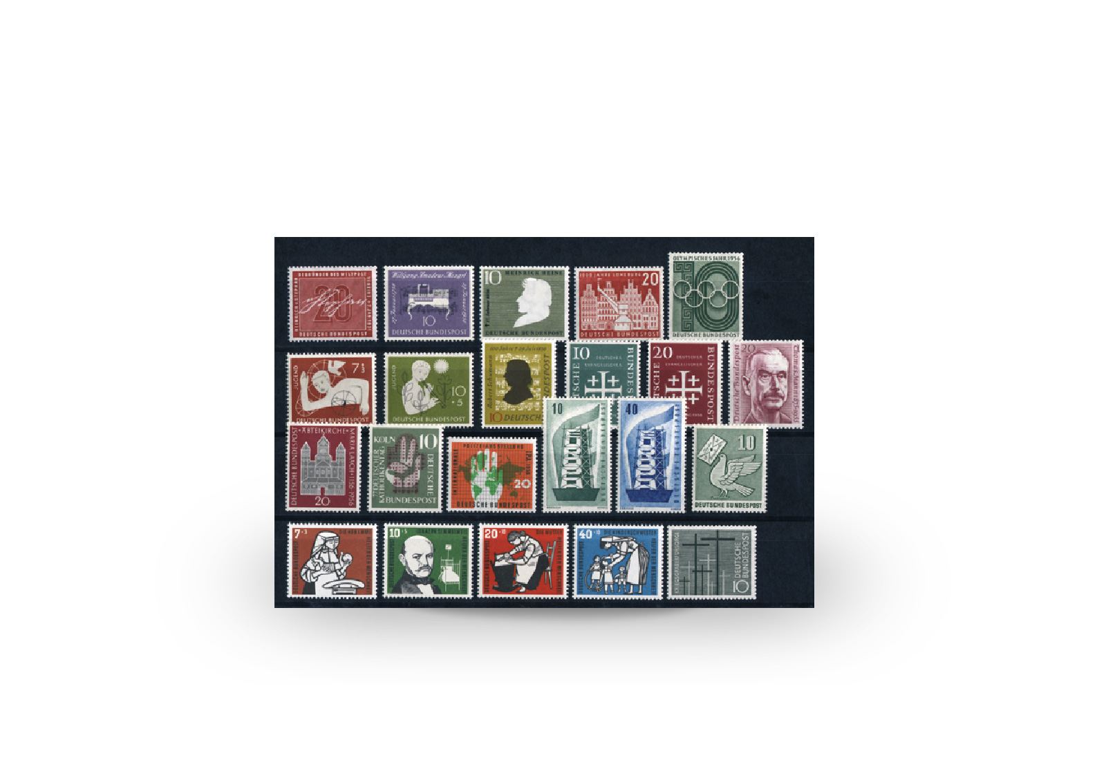 Briefmarken BRD Jahrgang 1956 Michel-Nr. 227-248 postfrisch
