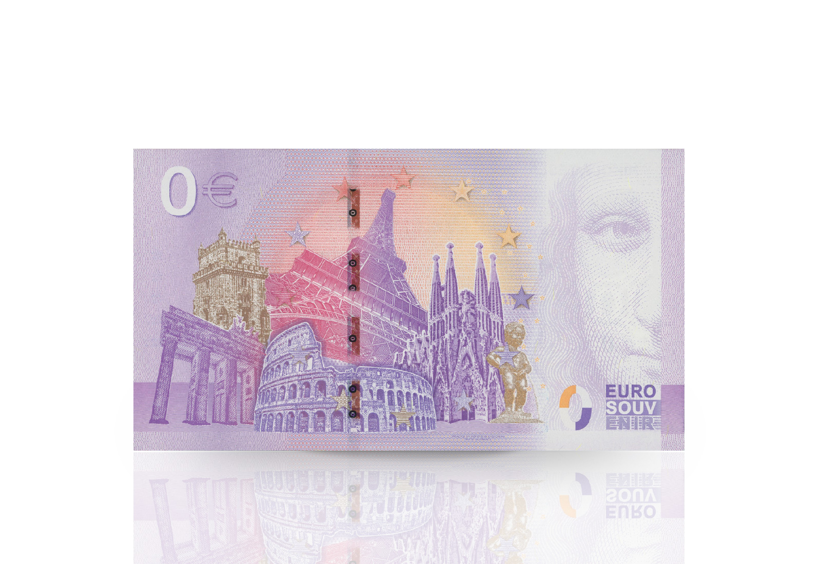 0 Euro Banknote Nikola Tesla Portrait
