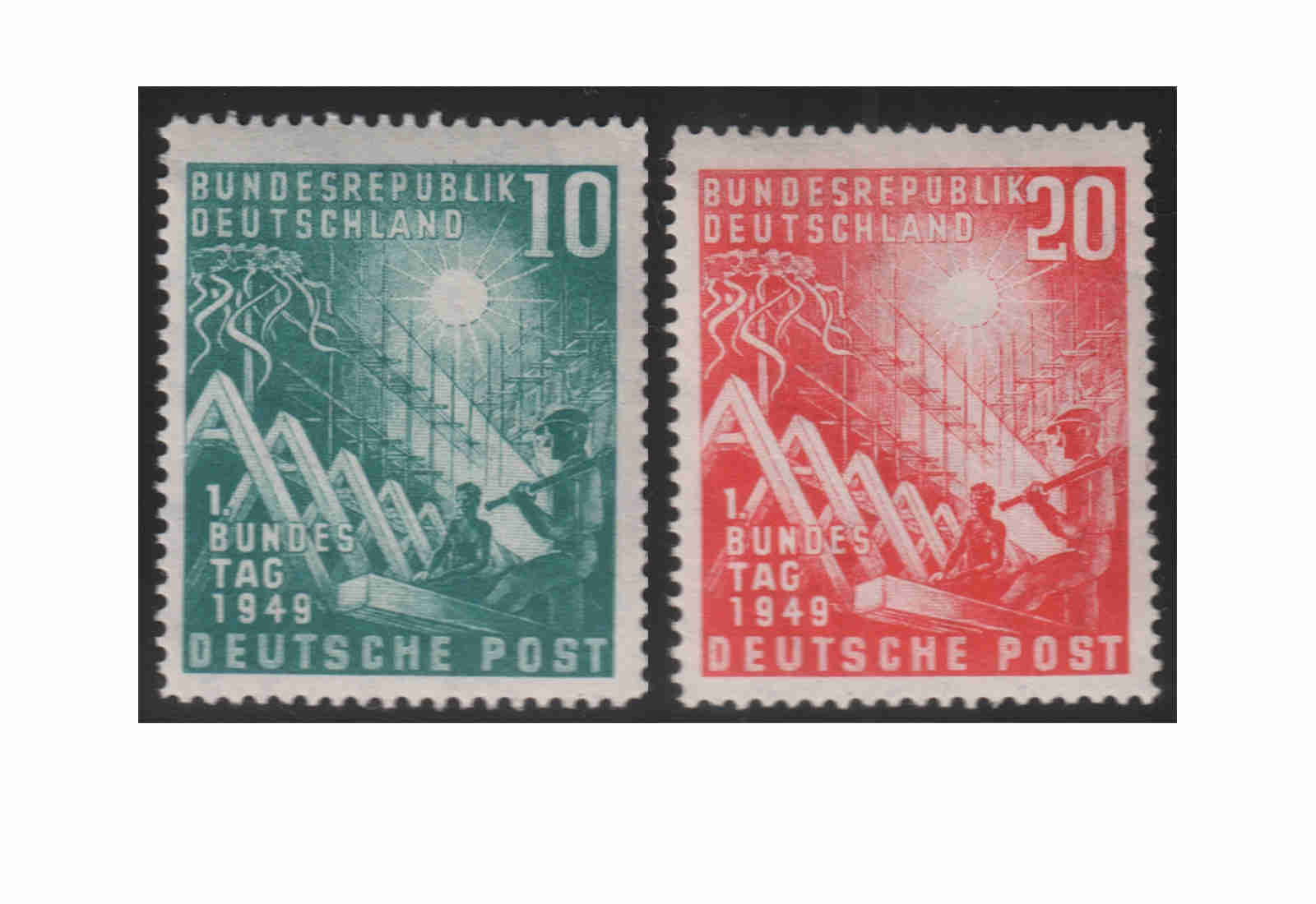 Briefmarken BRD Bundestag 1949 Michel-Nr. 111-112 postfrisch