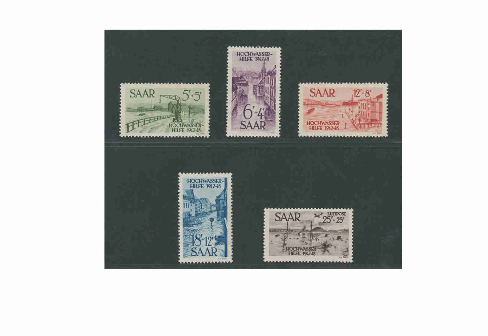 Briefmarke Saar 255/259 gestempelt