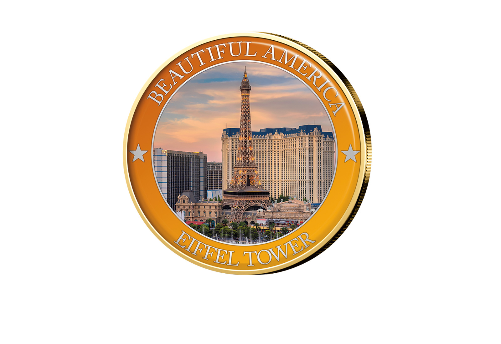 1/2 Dollar USA Eiffel Tower - Serie Beautiful America mit Farbapplikation