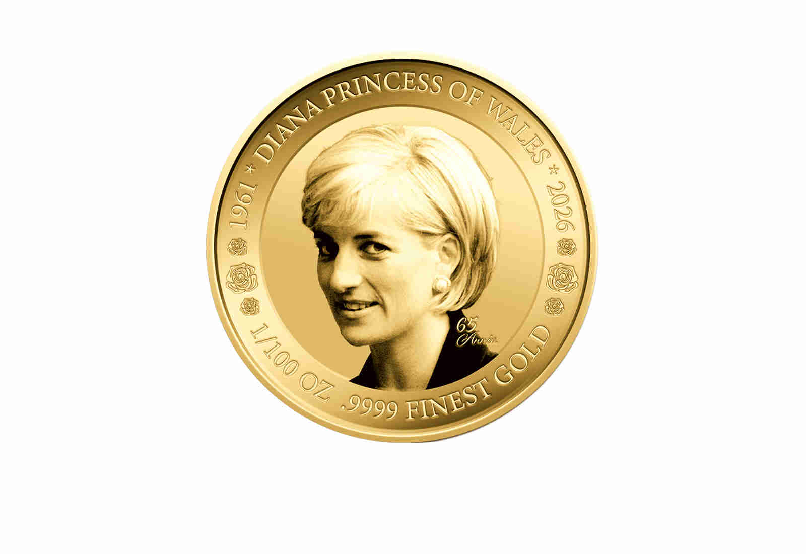 Goldmünze 65. Geburtstag Lady Diana