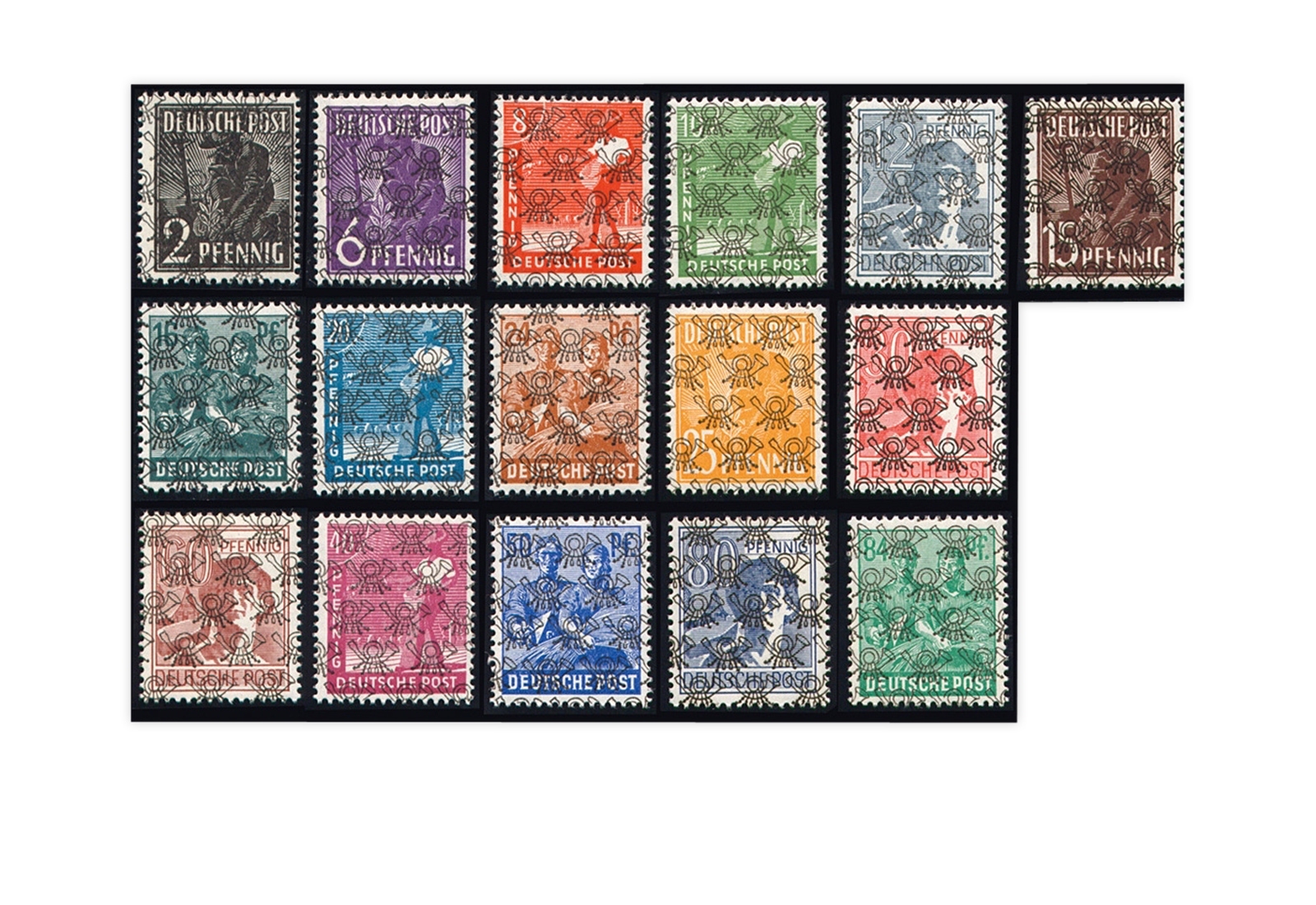 Alliierte Besetzung Bizone 1948 Mi.Nr. 36/51 I gestempelt