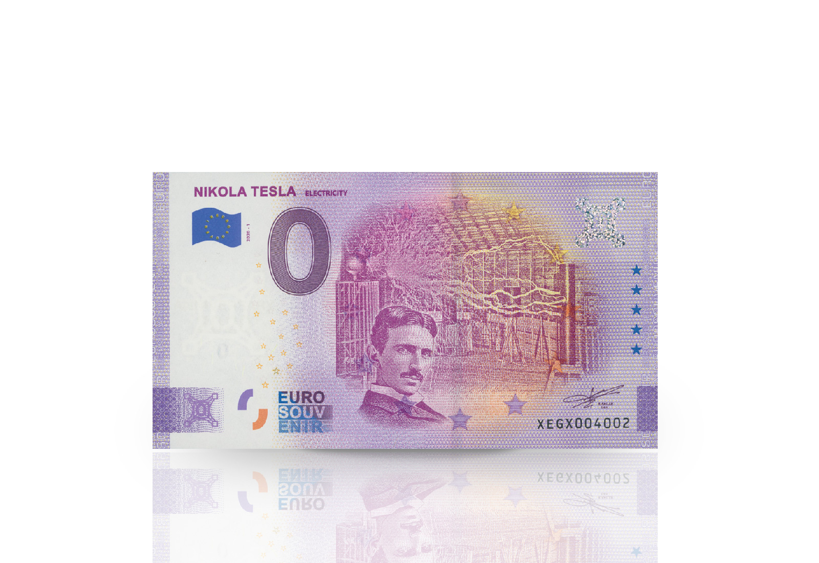 0 Euro Banknote Nikola Tesla Faradayscher Käfig Anniversary